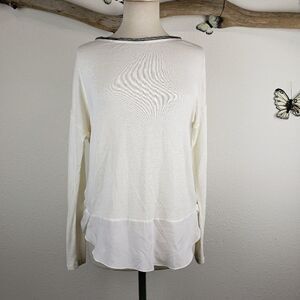 Sanctuary cream sweater  with rayon hem